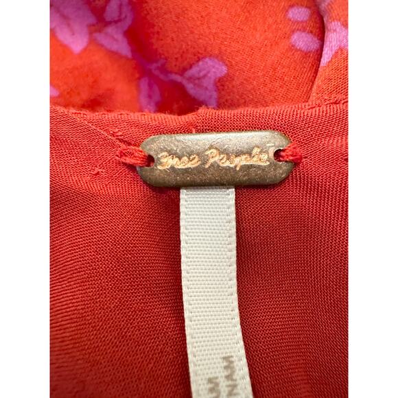 Free People Aries Mini Dress Red Pink Open Back NWT XS Sexy Party Cocktail Flaw - Picture 2 of 14